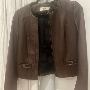 Coach brown leather jacket